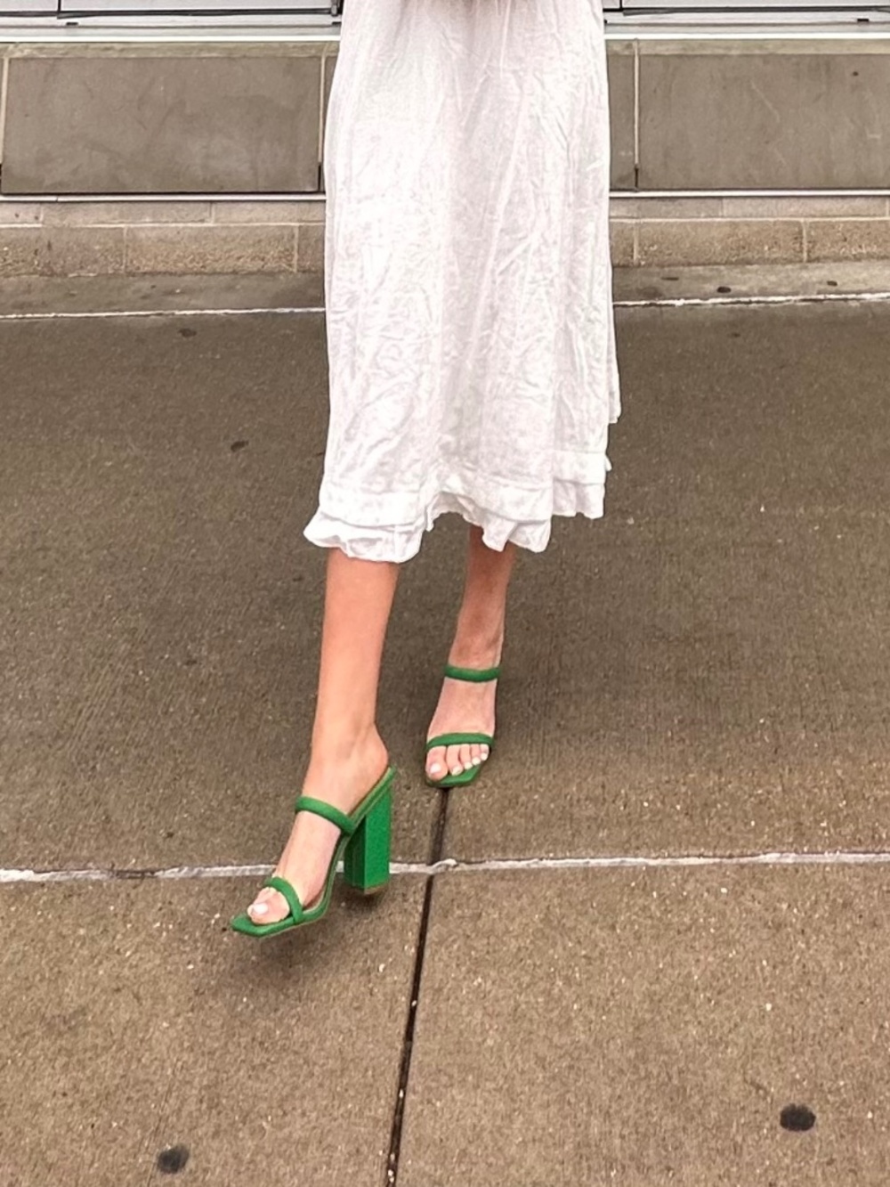 Steve Madden Blake Green Block Heel Sandals US Women's 7.5